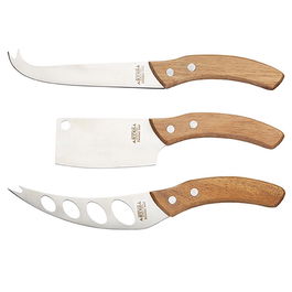 Artesa 3 Piece Cheese Knife Set Wooden Handle