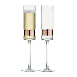 Anton Studios Set of 2 SoHo Champagne Flutes Bronze
