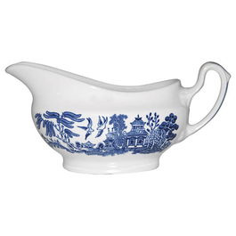 Churchill China Blue Willow Georgian Gravy Boat 340ml