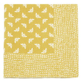 Walton & Co Ochre Bee Tablecloth 100x100cm