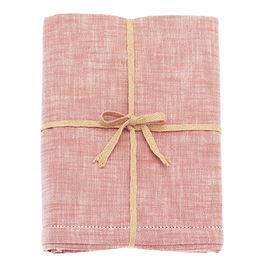 Walton & Co Terracotta Blush Chambray Tablecloth 130x180cm