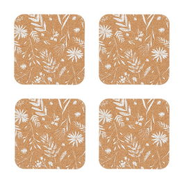 Natural Elements Set of 4 Cork Coasters
