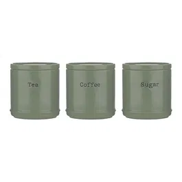 Price & Kensington Accents Sage Green Tea Coffee Sugar Canisters