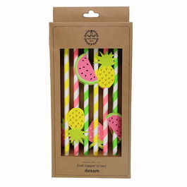 Dexam Summer Garden Pack Of 12 Fruit Topper Straws