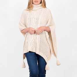 Brakeburn Cream Tassle Poncho