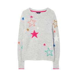 Joules Grey Multi Star Chantelle Intarsia Jumper