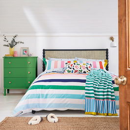 Joules Rainbow Stripe Duvet Cover Set King Size Multi