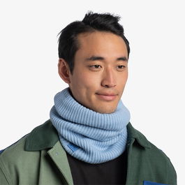 Buff Rutger Light Blue Knit and Fleece Neckwarmer