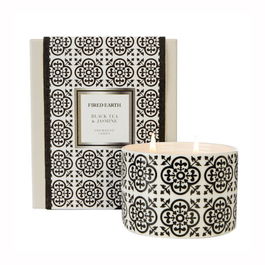Fired Earth by Wax Lyrical Large Candle Black Tea & Jasmine