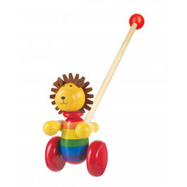 Orange Tree Toys Lion Push Along Wooden Toy