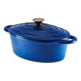 Barbary & Oak 29cm Oval Casserole Cast Iron Blue