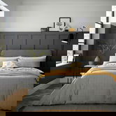 Helena Springfield Woven Check Duvet Cover Set Super King Size Charcoal