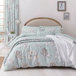 Sanderson Options Etchings & Roses Duvet Cover Set King Size Duck Egg