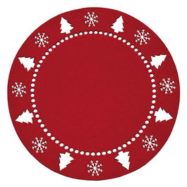 Walton & Co Festive Felt Placemat Red